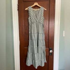 Blue Gingham Midi Dress — Max Studio